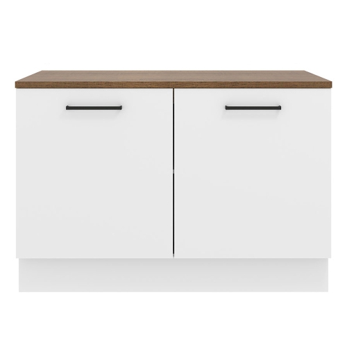 Madesa Hazel Kitchen Storage Base Cabinet with Adjustable Feet and Internal Compartments 47 Inch Wide Engineered Wood Slab Doors Painted Finish Floor