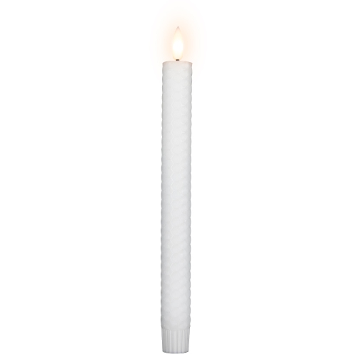 Bougies de Noël fuselées sans flamme en nid d'abeille de LED - 9,5 po - Blanc - Ensemble de 2