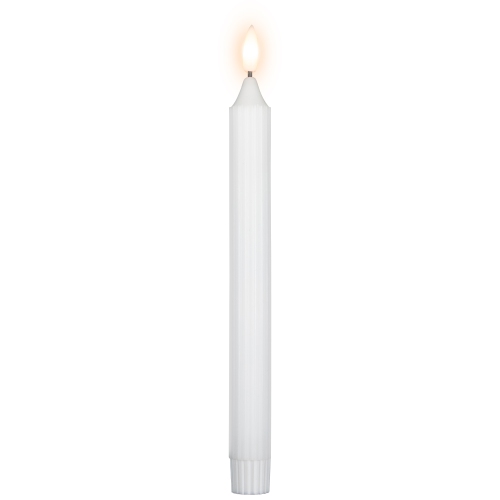 Bougies de Noël effilées sans flamme à dessus d'église Flickering de LED - 9,75 po - Blanc - Ensemble de 2