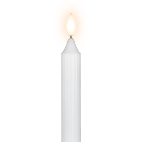 Bougies de Noël effilées sans flamme à dessus d'église Flickering de LED - 9,75 po - Blanc - Ensemble de 2