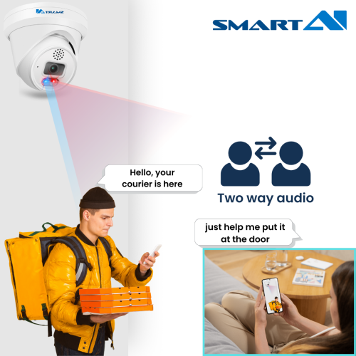 SMART AI 6&nbsp;Mpx CCTV 12 caméras 4K NVR 16 canaux, communication bidirectionnelle HD 4&nbsp;To intégrée, boîtier résistant aux intempéries,