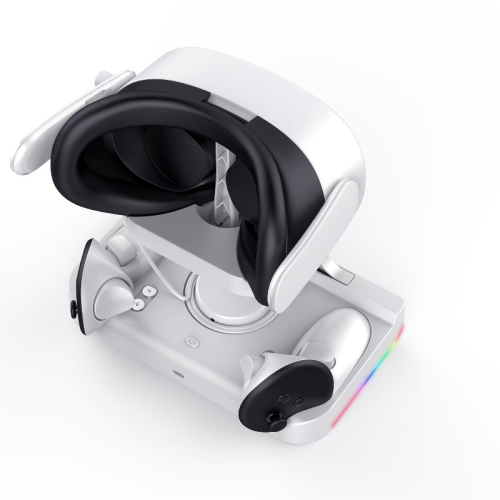 Station de recharge rapide pour casque et manettes Meta Quest 3 d'Oculus simultanément, indicateurs LED, éclairage RVB, base magnétique, socle de
