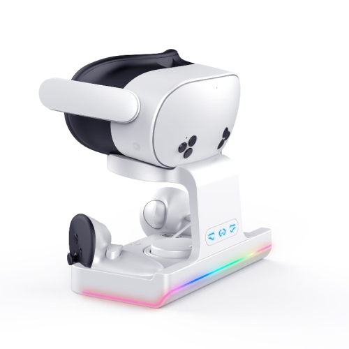 Station de recharge rapide pour casque et manettes Meta Quest 3 d'Oculus simultanément, indicateurs LED, éclairage RVB, base magnétique, socle de