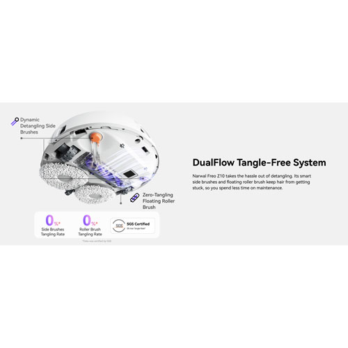 Narwal Freo Z10 Wi-Fi Connected Robot Vacuum & Mop Bundle with Mop Bonus Pack - White