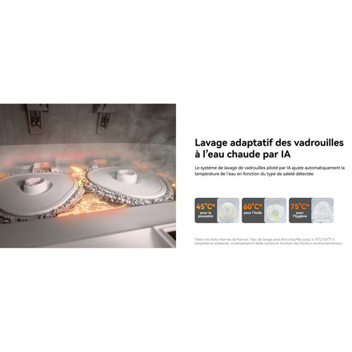 Aspirateur robot à vadrouille avec connectivité Wi-Fi Freo Z10 de Narwal avec ensemble de vadrouille en prime - Blanc