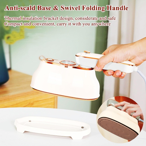 1200W Portable Steam Iron – 20s Heat-Up, 200mL Tank & Ceramic Panel for All Fabrics, Foldable Travel/Dorm Essential