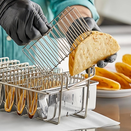Fryer Basket, Shell Fryer, Holds 6 Shells Deep Fryer Taco Holders Basket With Grip Handle