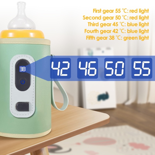 Portable Bottle Warmer, 5 Speeds Fast Baby Bottle Warmer for Travel Milk Heat Keeper Fast Baby Food Heater Milk Warmer for Outdoor