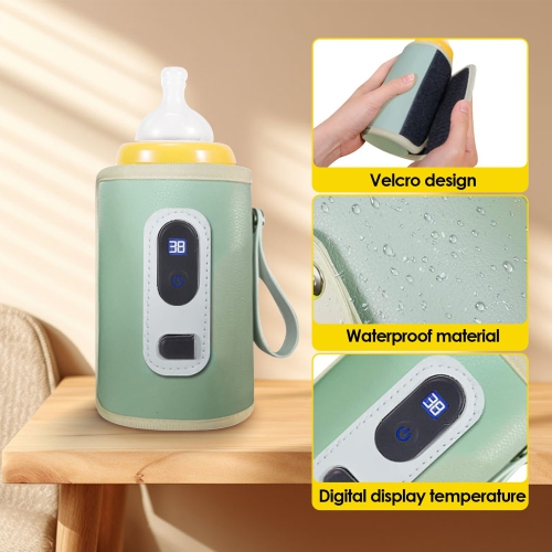 Portable Bottle Warmer, 5 Speeds Fast Baby Bottle Warmer for Travel Milk Heat Keeper Fast Baby Food Heater Milk Warmer for Outdoor