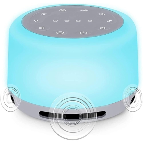 Portable Sleep Therapy Instrument,with 7 Color Night Light, 24 Sounds for Sleep Aid, Anxiety Relief, for Baby Room, Bedroom, Office