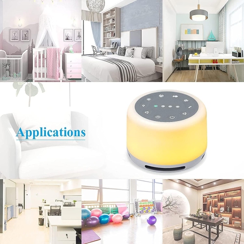 Instrument de thérapie du sommeil portable, avec 7 veilleuse couleur, 24 sons pour l'aide au sommeil, soulagement de l'anxiété, pour chambre de bébé,