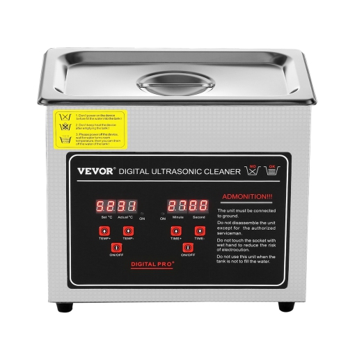 VEVOR 3L Ultrasonic Cleaner with Digital Timer & Heater, Professional Ultra Sonic Jewelry Cleaner, Heated Cleaning Machine for Glasses Watch Rings