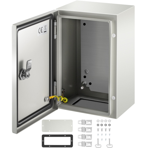VEVOR 12'' x 8'' x 6'' NEMA Steel Enclosure,NEMA 4X Steel Electrical Box, IP66 Waterproof & Dustproof Electrical Enclosure Box, Outdoor/Indoor