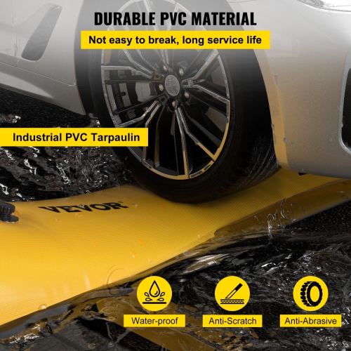 VEVOR 24 ft Length Flood Barrier, 12 in Height, Reusable PVC Water Diversion Tubes, Lightweight Hydro Barrier with Excellent Waterproof Effect Used