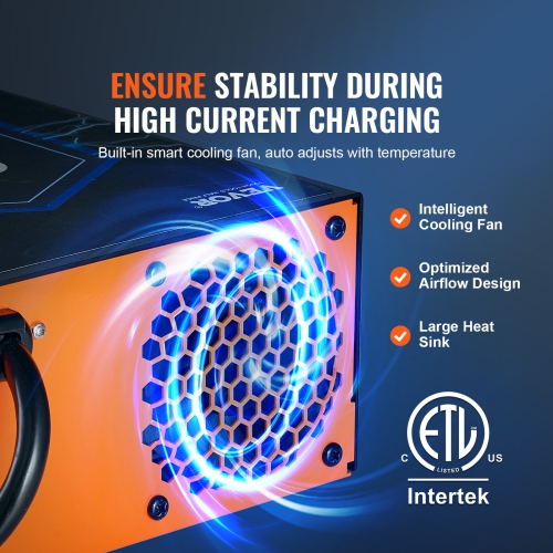 Convertisseur pour VR VEVOR de 80 A, chargeur de batterie CA à CC 12&nbsp;V pour VR de 110&nbsp;V avec chargeur intelligent à 4 étapes 13&nbsp;V à