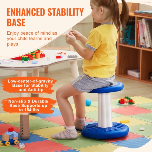 VEVOR 3-7 Years Kids Wobble Chair, Active Chair with Sponge Cushion, Wobble Stool Improves Focus, Posture and Calm Children, Ideal for Schools and