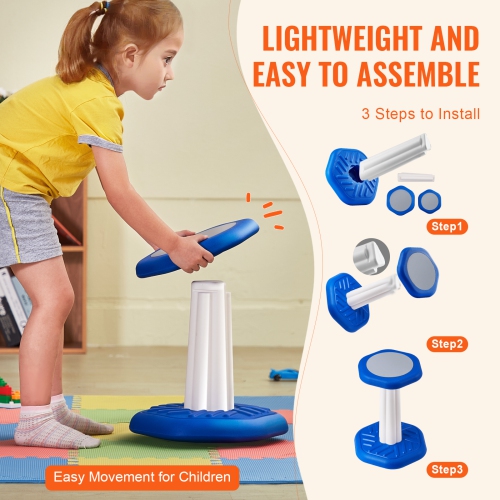 VEVOR 3-7 Years Kids Wobble Chair, Active Chair with Sponge Cushion, Wobble Stool Improves Focus, Posture and Calm Children, Ideal for Schools and