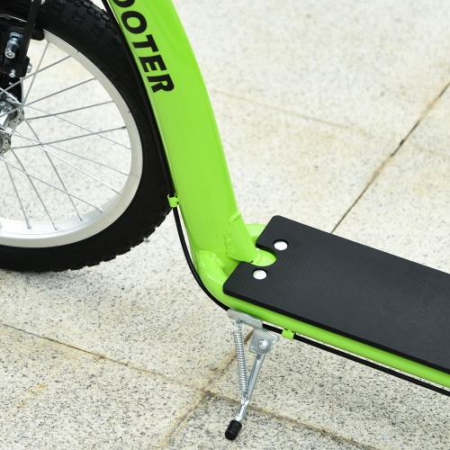 Trottinette Aosom pour enfants de 5 ans et plus, trottinette pour enfants avec guidon réglable, deux freins avant et arrière, roues gonflables, vert
