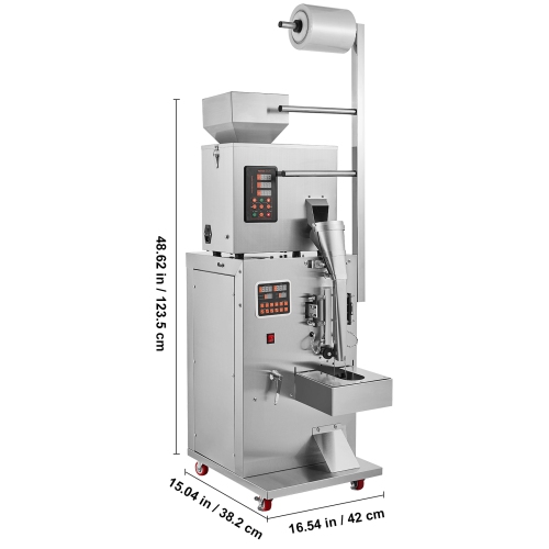 VEVOR 0.002-0.22lbs/1-100g Automatic Particle Packaging Machine, Multi-Function Pouch Powder Sachet Weighting Filling Packing Machine, Powder Filler