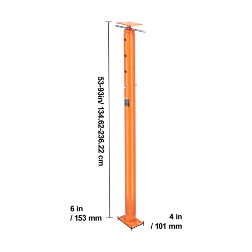 VEVOR House Floor Jack, 53"-93" Height Range, 18000 lbs Max Load Capacity, Adjustable Support Beam Basement Jack Post Pole for Leveling, Lift Support