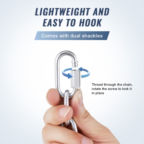 VEVOR 3/16" x 10' Proof Coil Chain,1100 lbs Safe Working Load, Zinc Plated Proof Tested Coil Chain with Two Quick Links, Galvanized Carbon Steel Link