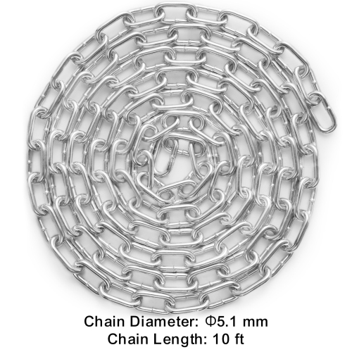 VEVOR 3/16" x 10' Proof Coil Chain,1100 lbs Safe Working Load, Zinc Plated Proof Tested Coil Chain with Two Quick Links, Galvanized Carbon Steel Link