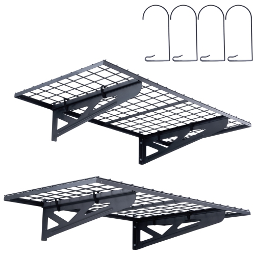 VEVOR  4 X 2 Ft Garage Storage Shelving, 2 Pack, Heavy Duty Garage Shelves Wall Mounted, 502 Lbs Load Capacity(Total) Garage Storage Rack Floating