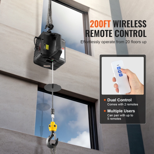 Treuil de levage électrique VEVOR 1100&nbsp;lb, grue à treuil électrique portative 2-en-1 1500&nbsp;W, hauteur de levage 23&nbsp;pi, élévateur de