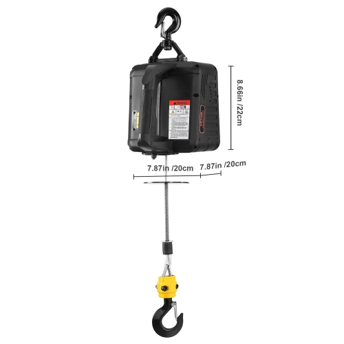Treuil de levage électrique VEVOR 1100&nbsp;lb, grue à treuil électrique portative 2-en-1 1500&nbsp;W, hauteur de levage 23&nbsp;pi, élévateur de