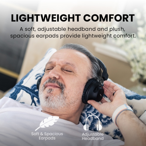 Avantree HT41899 Plus 2 - Dual Bluetooth 5.3 Wireless Headphones for TV Watching with Transmitter & Charging Docks, aptX Adaptive & Low Latency,