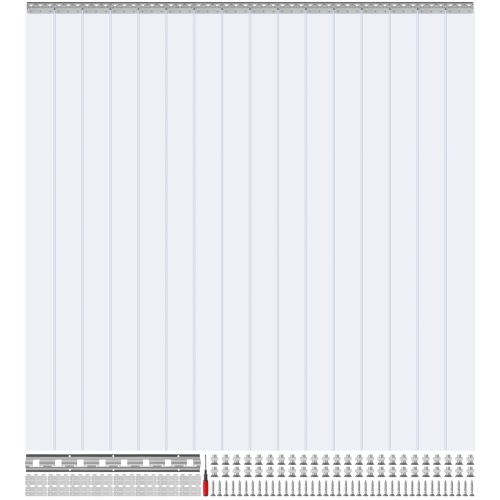 VEVOR Strip Curtain, 96" Height x 96" Width, 0.08" Thickness, 16PCS Clear PVC Strip Door Curtain, Freezer Curtain, Plastic Door Strips for Walk in