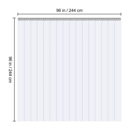 VEVOR Strip Curtain, 96" Height x 96" Width, 0.08" Thickness, 16PCS Clear PVC Strip Door Curtain, Freezer Curtain, Plastic Door Strips for Walk in