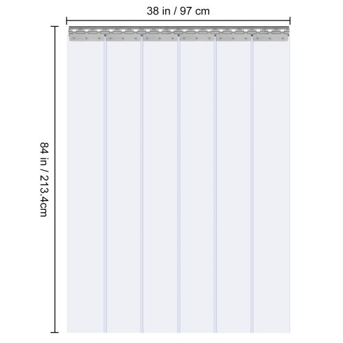 VEVOR Strip Curtain, 84" Height x 38" Width, 0.08" Thickness, 6PCS Clear PVC Strip Door Curtain, Freezer Curtain, Plastic Door Strips for Walk in