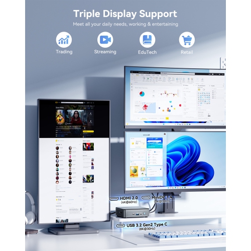 Intel N100 Mini Desktop GEEKOM Mini Air12 PC - Intel N100