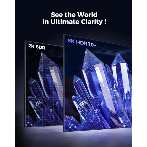 10K 8K HDMI 2.1 Cable 6.6FT, Ultra High Speed [10K 8K@60Hz, 4K@240Hz 144Hz 120Hz] 48Gbps, HDR 10+, eARC, ARC, HDCP 2.2 & 2.3, Compatible for