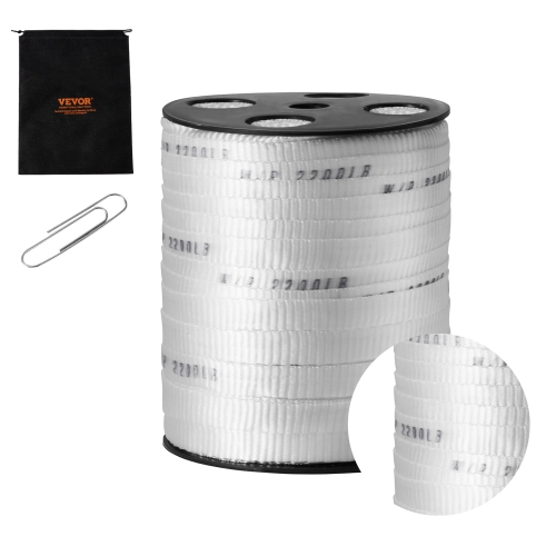 VEVOR  5/8" X 318' Polyester Pull Tape, Mule Tape Flat Rope, 2200 Lbf Tensile Capacity, Webbing Cable Pulling Tape for Packaging, Gardening, Commercial
