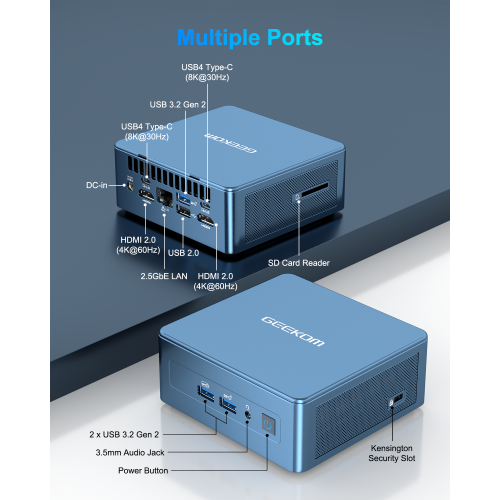 GEEKOM Mini PC Mini IT13, 13th Gen Intel i9-13900HK NUC13 Mini Computers(14 Cores,20 Threads) 32GB DDR4&2TB M.2 2280 NVMe Gen4*4 SSD, Windows 11 Pro