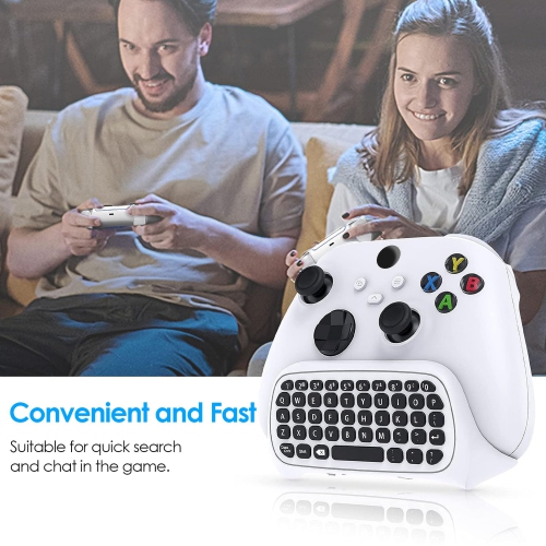 Wireless Controller Keyboard for Xbox Series X/S, Mini QWERTY Keyboard Gaming Chatpad with Audio/Headset Jack