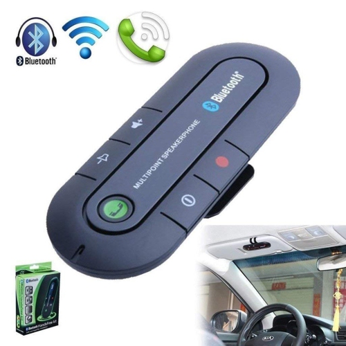 Portable Car Bluetooth Receiver Wireless Hands-Free Kit with Multiple Phone Connections and Voice Command Car Speakerphone