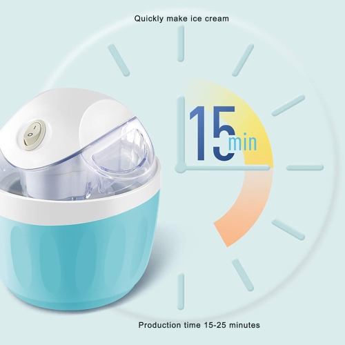 Quick-freezing ice cream machine – 500ml healthy dessert machine, compact and portable, 360° stirring, no ice residue, one-button operation