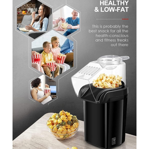 machine à maïs soufflé domestique de 1200 w : éclate rapidement en 3 minutes, avec un taux de maïs soufflé allant jusqu'à 98 %, sans huile,