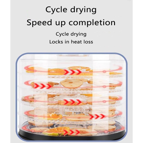 Deshidratador de frutas y verduras o secador de alimentos para frutas, verduras y carne seca, rango de temperatura ajustable de 35 a 70°C, 5 bandejas