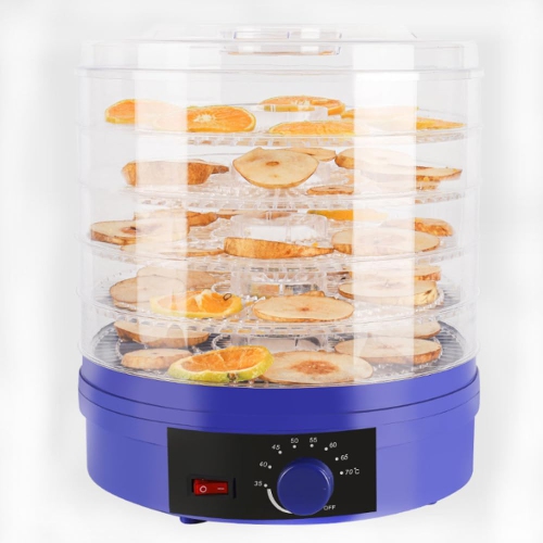 Deshidratador de frutas y verduras o secador de alimentos para frutas, verduras y carne seca, rango de temperatura ajustable de 35 a 70°C, 5 bandejas