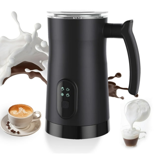 4 in 1 Electric Milk Frother Large Capacity Electric Milk Frother Stainless Steel One-button Operation Quiet Operation Hot and Cold Double