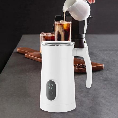 4 in 1 Electric Milk Frother Large Capacity Electric Milk Frother Stainless Steel One-button Operation Quiet Operation Hot and Cold Double