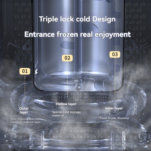 Smart frozen ice cream machine – portable for home use, one-touch control, triple cold lock, automatic cooling, smooth taste, no ice residue