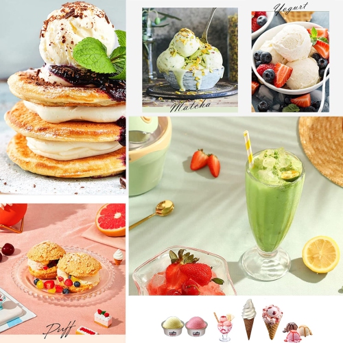 220W Frozen Fruit Ice Cream Machine, DIY Healthy Soft Ice Cream, Smoothie, Frozen Yogurt, No Additives and Artificial Colors, Dessert Machine