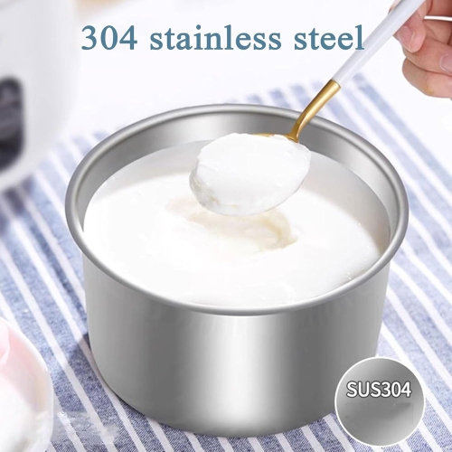 Yogourtière Smart LCD de 1 L – Acier inoxydable, grande capacité, couvercle transparent, 100 % sans additifs, compact et facile à nettoyer