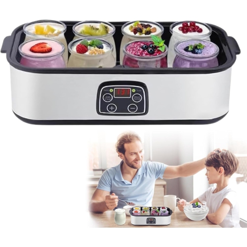 Yaourtière numérique intelligente – température/durée réglable, produits laitiers/non laitiers personnalisés, riches en probiotiques, facile à