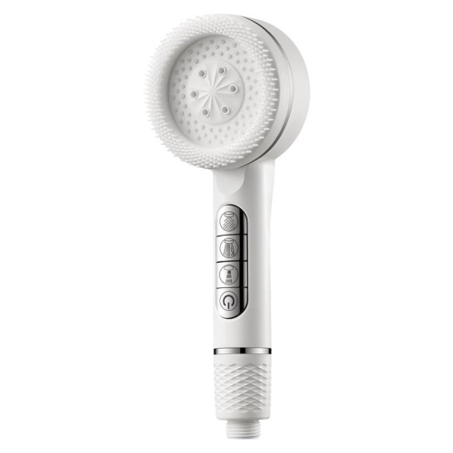 GREEN SCENIC  Ultra-High Pressure Handheld Shower Head, One-Touch Water Discharge, 4-Speed Massage Shower Head \w Filter, Bathroom Accessories (White
